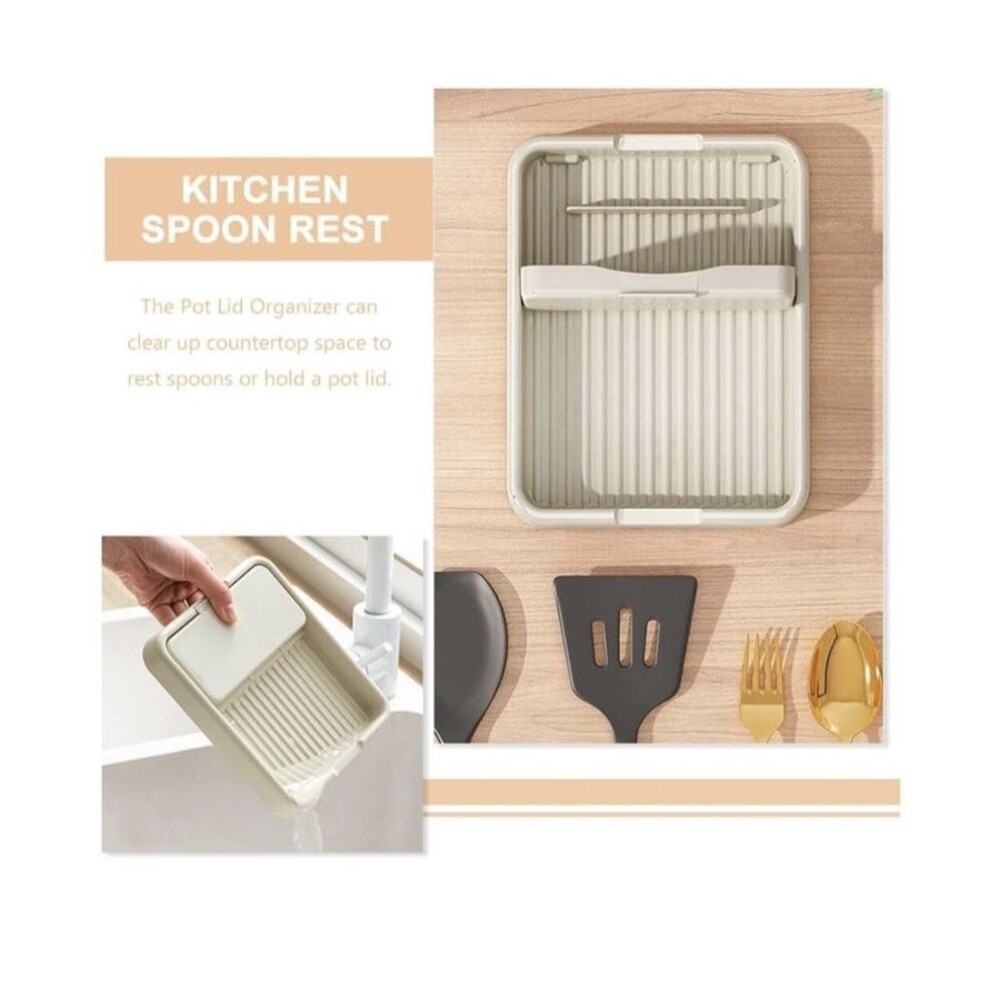 Foldable Pot Lid Spoon Rest Rack Kitchen Spatula Ladle Holder Stand NEW! - Picture 6 of 12